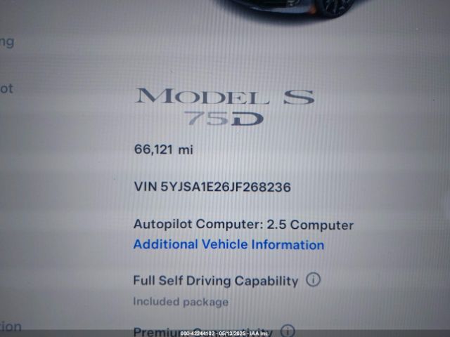 5YJSA1E26JF268236 Tesla Model S 100d/75d/p100d