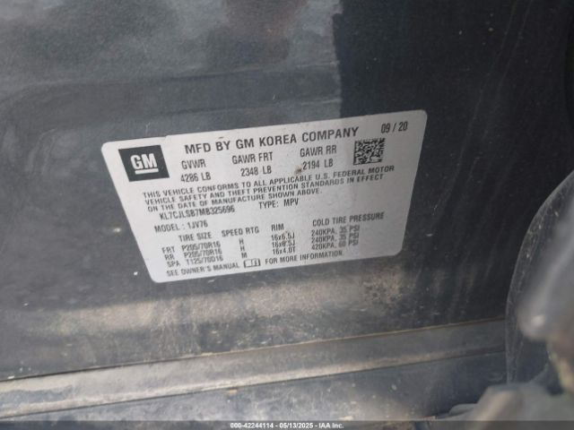 2021 CHEVROLET TRAX KL7CJLSB7MB325696 Photo 8