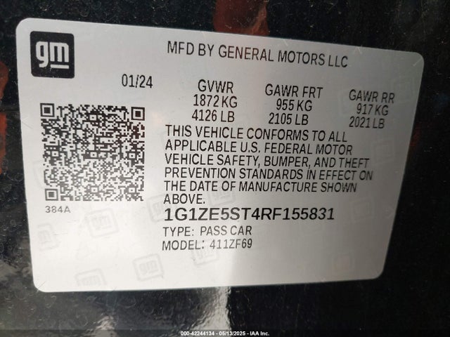 1G1ZE5ST4RF155831 Chevrolet Malibu Fwd 2lt