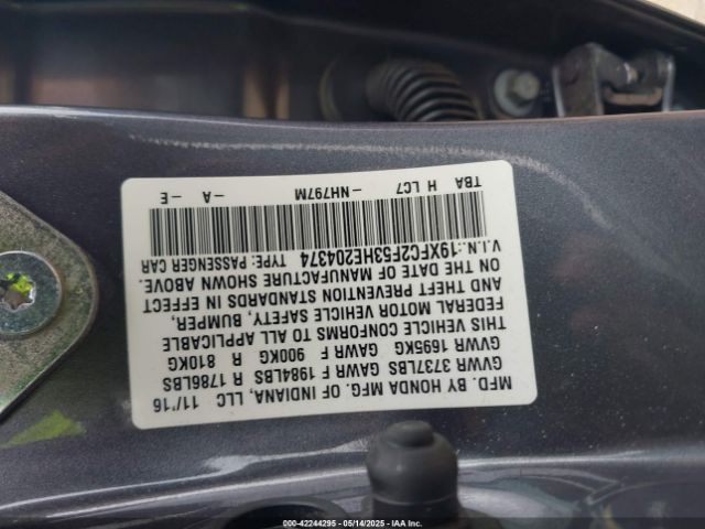 19XFC2F53HE204374 Honda Civic Lx