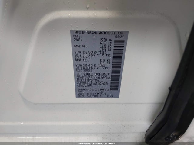 Nissan Pathfinder Platinum 4wd 2024 5N1DR3DK0RC269451 Image 9