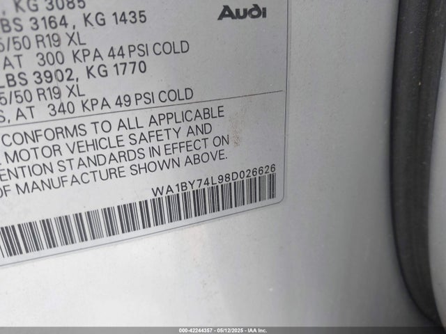 2008 AUDI Q7 WA1BY74L98D026626 Photo 8