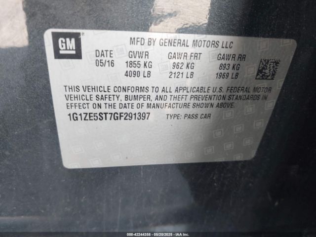 2016 CHEVROLET MALIBU 1G1ZE5ST7GF291397 Photo 8