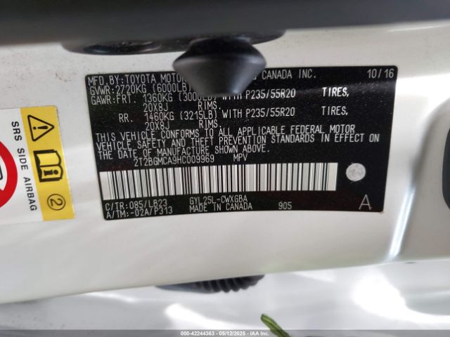 2T2BGMCA9HC009969 Lexus RX 450H
