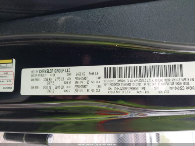 1C4HJWDG9EL268853 Jeep Wrangler Unlimited Sport