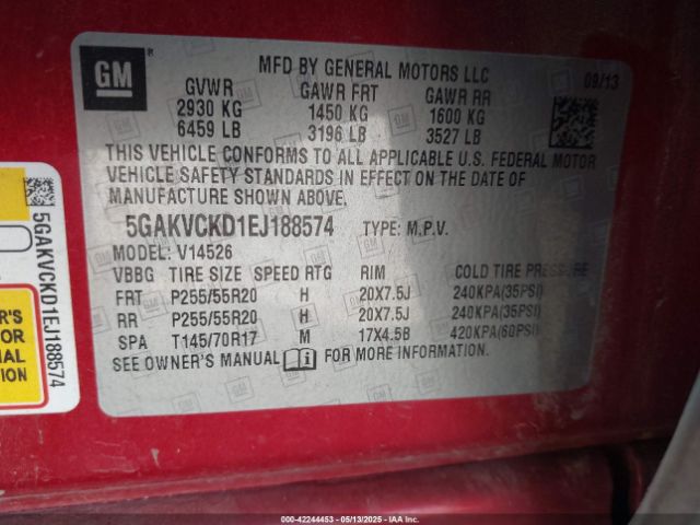 5GAKVCKD1EJ188574 Buick Enclave Premium
