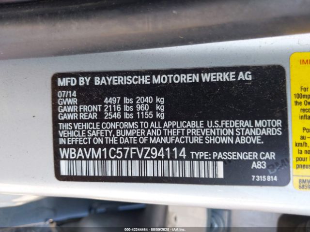 WBAVM1C57FVZ94114 BMW X1 Sdrive28i
