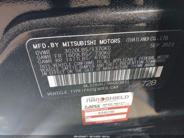 2024 MITSUBISHI MIRAGE ML32AUHJ7RH003831 Photo 8