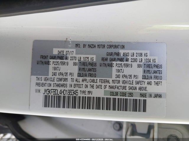 Mazda py 2017 JM3KFBDL4H0186345 Image 9