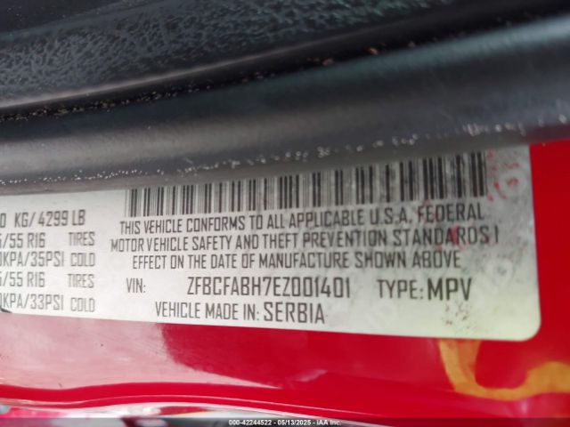 ZFBCFABH7EZ001401 Fiat 500l Easy