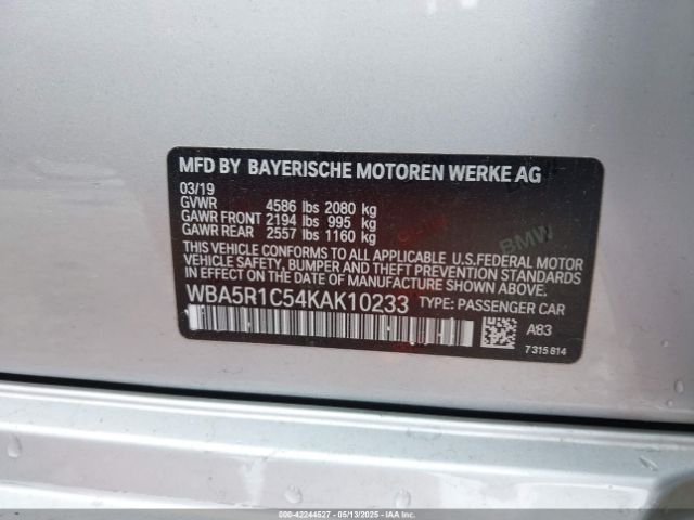 WBA5R1C54KAK10233 BMW 330I