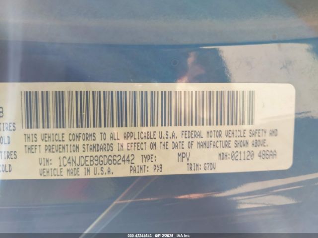 1C4NJDEB9GD662442 Jeep Compass Latitude