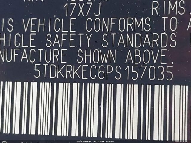 5TDKRKEC6PS157035 Toyota SIENNA LE
