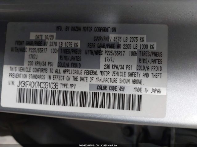 JM3KFACM7M0331036 Mazda Cx-5 Touring