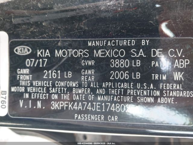 3KPFK4A74JE174802 KIA FORTE LX