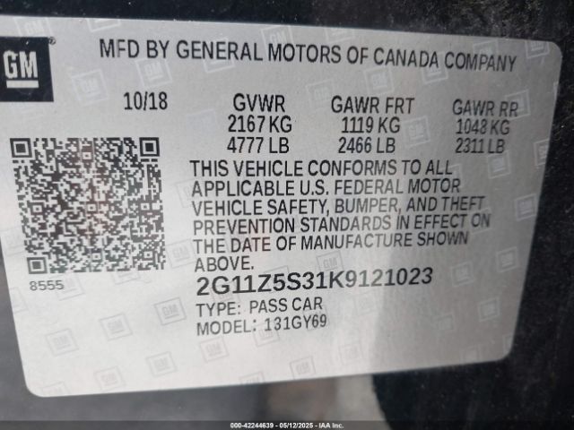 2G11Z5S31K9121023 Chevrolet IMPALA LT