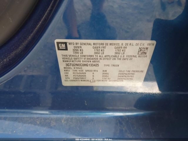 3GTU2NEC0HG133425 GMC Sierra 1500 Slt