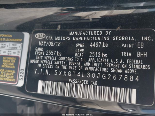 2018 KIA OPTIMA 5XXGT4L30JG267884 Photo 8