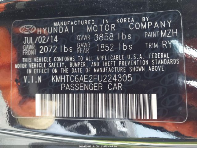 KMHTC6AE2FU224305 Hyundai Veloster Turbo