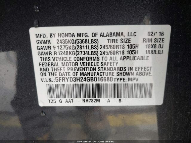 2016 ACURA MDX 5FRYD3H24GB016680 Photo 8