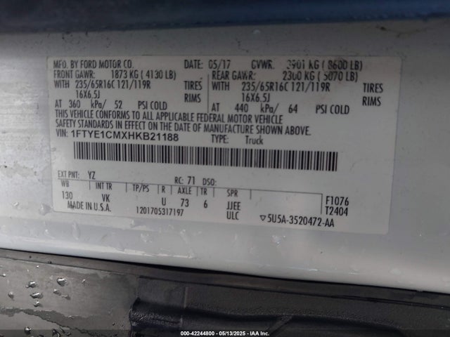 1FTYE1CMXHKB21188 Ford Transit-150