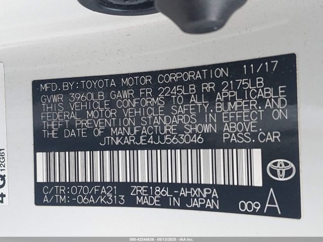 JTNKARJE4JJ563046 Toyota COROLLA IM