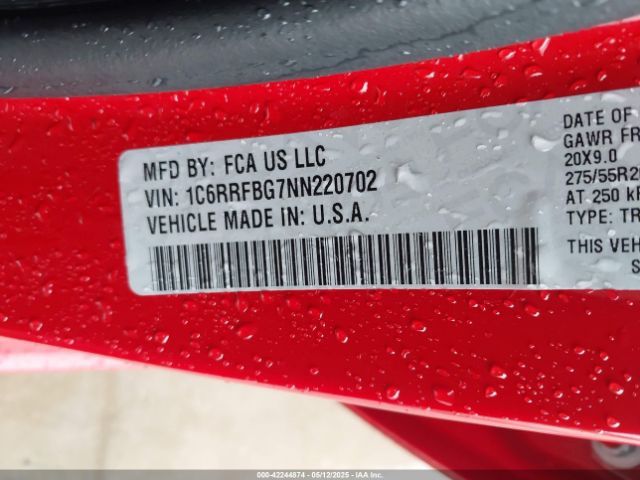 1C6RRFBG7NN220702 RAM 1500 Big Horn  4x4 6'4 Box