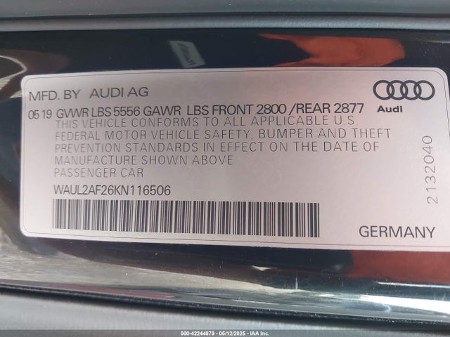 2019 AUDI A6 WAUL2AF26KN116506 Photo 8