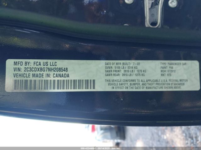 2022 DODGE CHARGER 2C3CDXBG7NH208548 Photo 8
