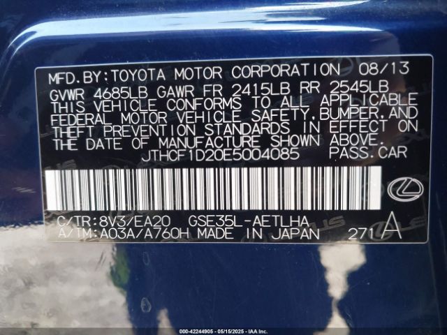 JTHCF1D20E5004085 Lexus 4gr-fse