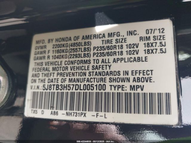 2013 ACURA RDX 5J8TB3H57DL005100 Photo 8