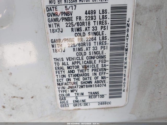Nissan 2017 2017 JN8AT2MT6HW154074 Image 9