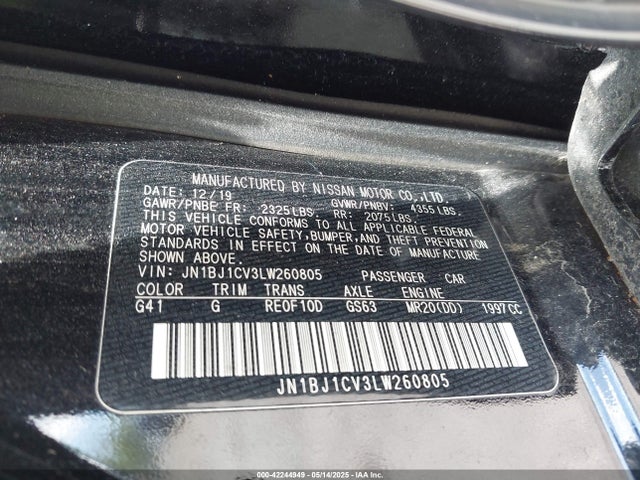 JN1BJ1CV3LW260805 Nissan ROGUE SPORT
