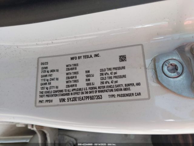 2023 TESLA MODEL 3 5YJ3E1EA7PF607353 Photo 8
