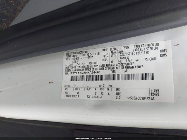 1FTYE1YM5HKA34470 Ford Transit-150