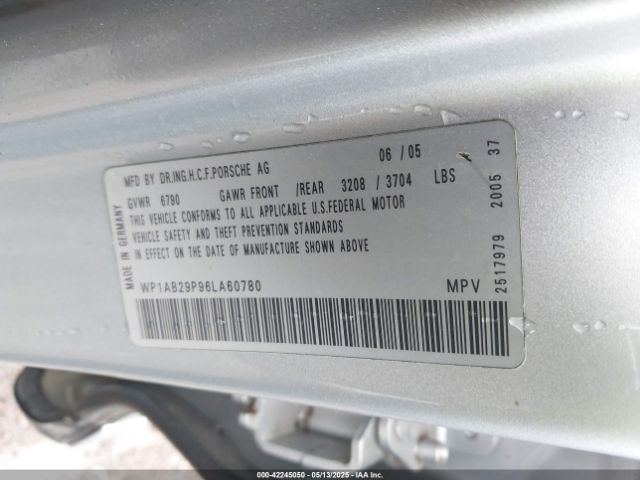 2006 PORSCHE CAYENNE WP1AB29P96LA60780 Photo 8