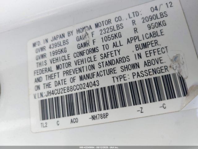2012 ACURA TSX JH4CU2E88CC024043 Photo 8