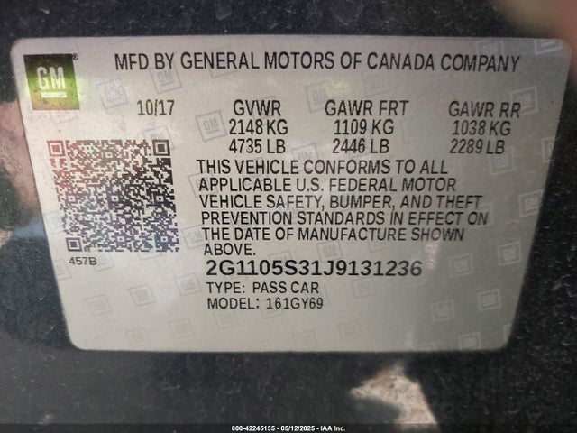 2G1105S31J9131236 Chevrolet IMPALA 1LT