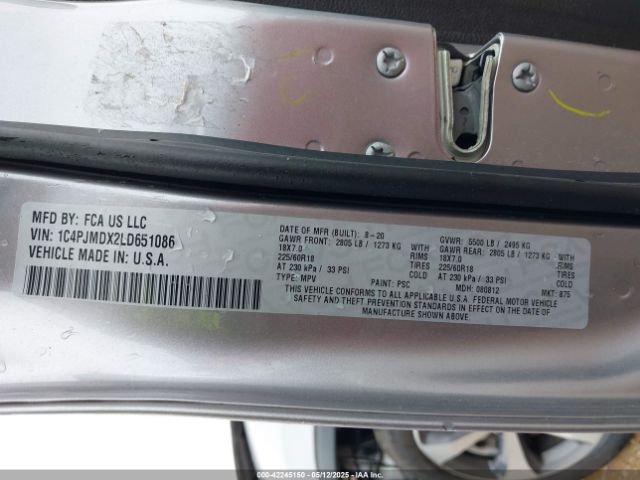 2020 JEEP CHEROKEE 1C4PJMDX2LD651086 Photo 8