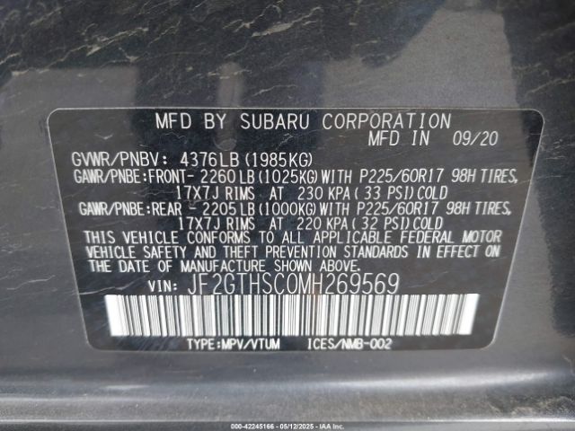JF2GTHSC0MH269569 Subaru Crosstrek Sport
