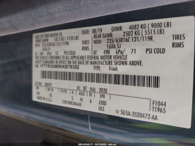 1FTYR3XM5KKB78352 Ford 2019