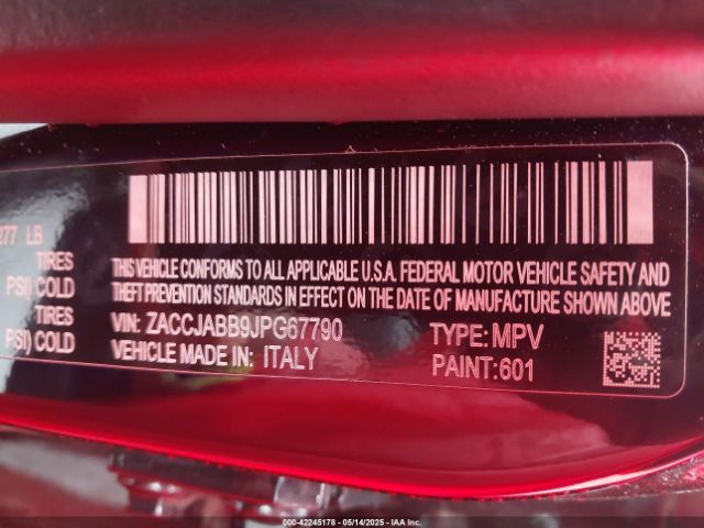 ZACCJABB9JPG67790 Jeep Renegade Altitude Fwd