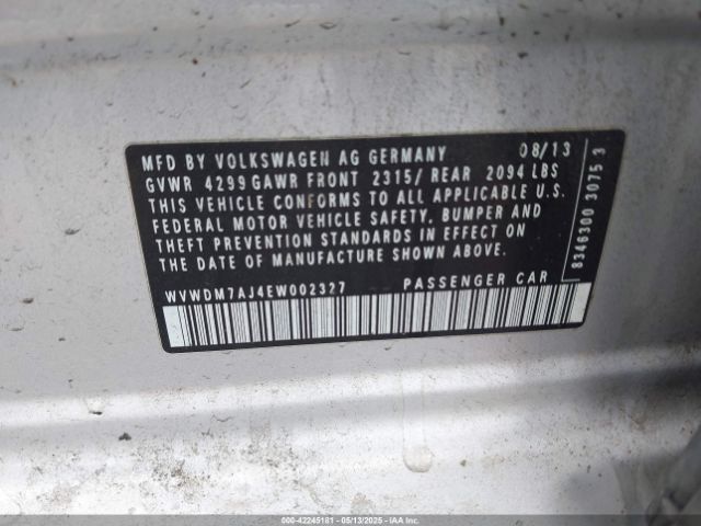 WVWDM7AJ4EW002327 Volkswagen Golf 2.0l Tdi
