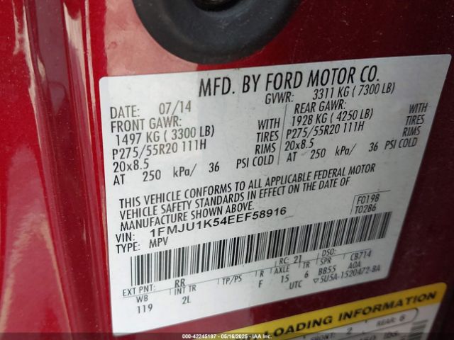 1FMJU1K54EEF58916 Ford Expedition Limited