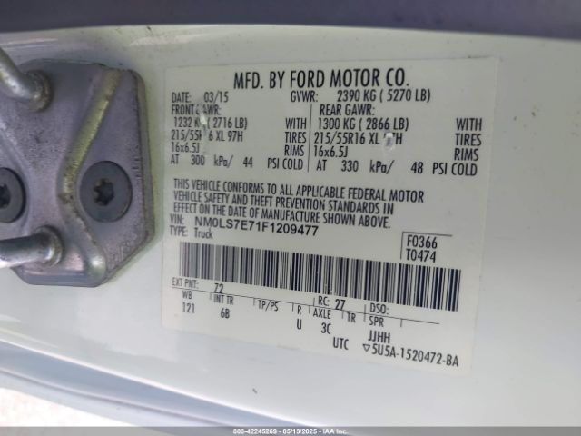 NM0LS7E71F1209477 Ford Transit Connect Xl