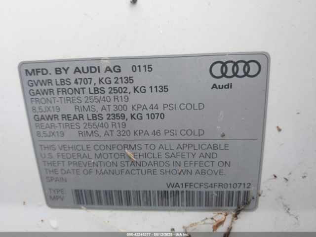 WA1FFCFS4FR010712 Audi Q3 2.0t Premium Plus