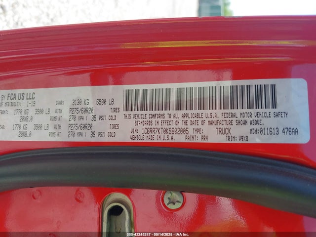 RAM 2019 2019 1C6RR7KT0KS602005 Image 9