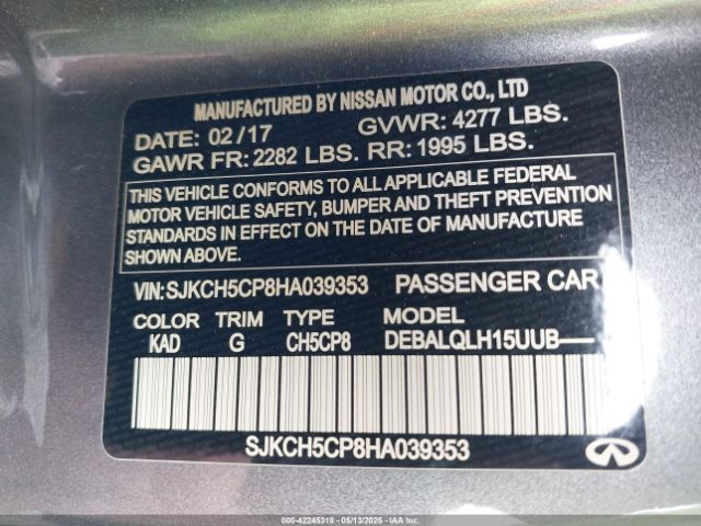2017 INFINITI QX30 SJKCH5CP8HA039353 Photo 8
