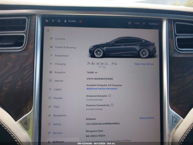 5YJSA1E18HF215166 Tesla Model S 60/75