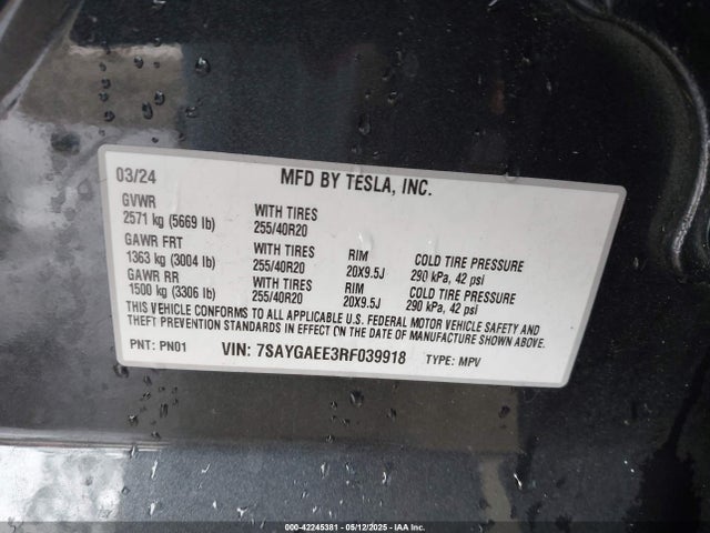 2024 TESLA MODEL Y 7SAYGAEE3RF039918 Photo 8